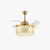 Water Drop Crystal Ceiling Fan with Light - Clowas